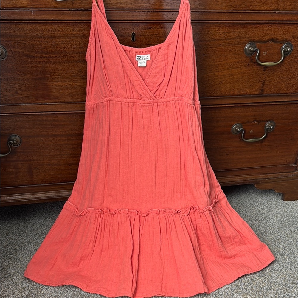Billa Bong Coral Sleeveless Linen Beach Dress
